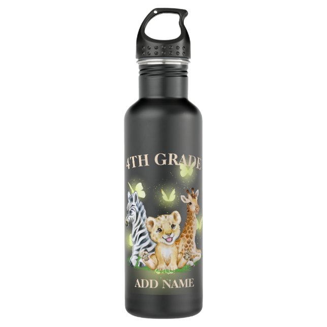 Garrafa Zoológico selvagem Neon do 4º Grau Volta à Escola (Frente)