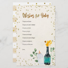 Garrafas Chá de fraldas Desejos para Bebê