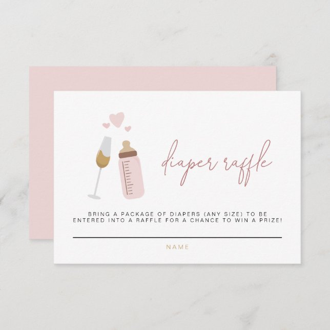 Garrafas cor-de-rosa ANDI Fralda Cartão Raffle (Frente/Verso)