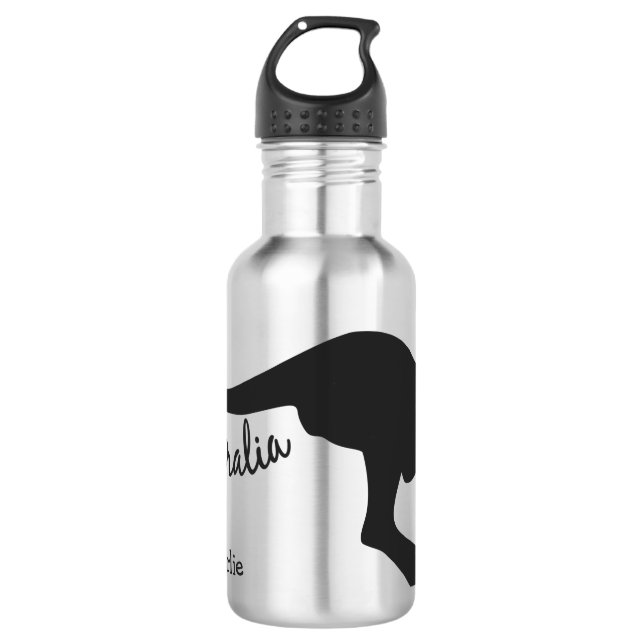 Garrafas de água com nome personalizado do canguru (Frente)