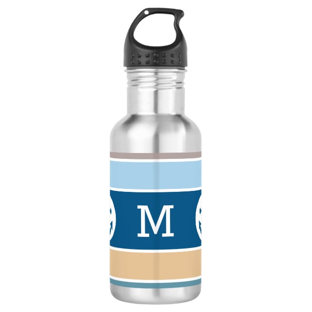 Garrafas de água de monograma personalizadas com f (Frente)