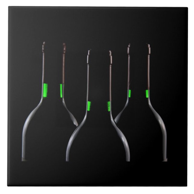 Garrafas de vinho Azulejo de cerâmica preto (Frente)