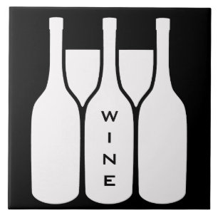 Garrafas de vinho e Óculos Design Azulejo cerâmico