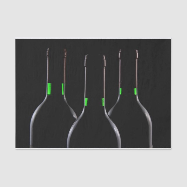 Garrafas de vinho Papel de tecidos pretos (Frente )