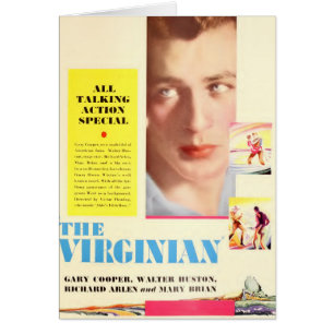 Gary Cooper 1929 O cartão a cores da Virgínia