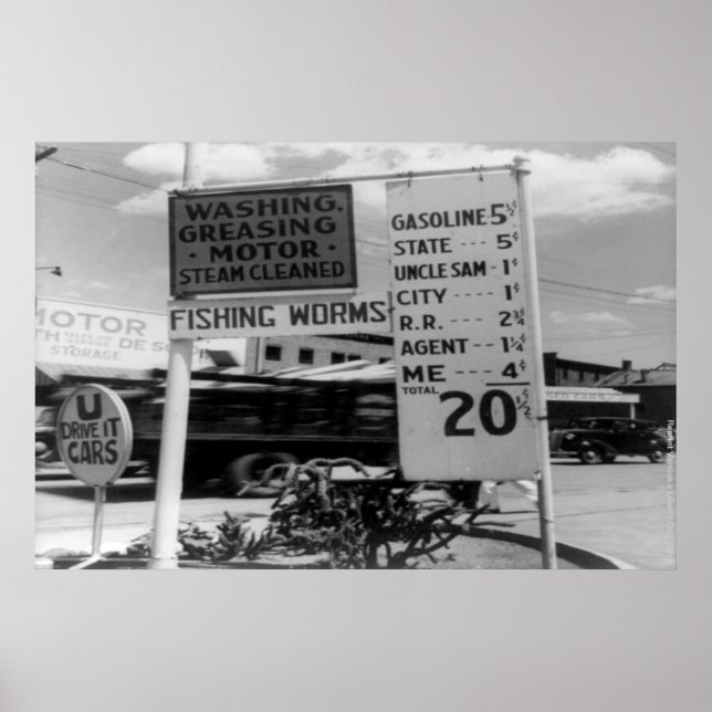 GAS PRICES POSTERS & CANVAS REPRINTS - ART (Frente)