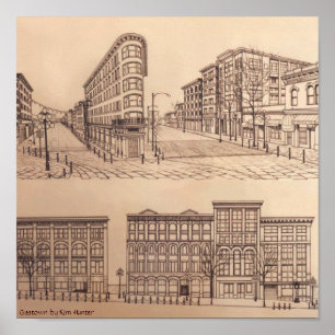 Gastown Vancouver Poster Souvenir por Kim Hunter