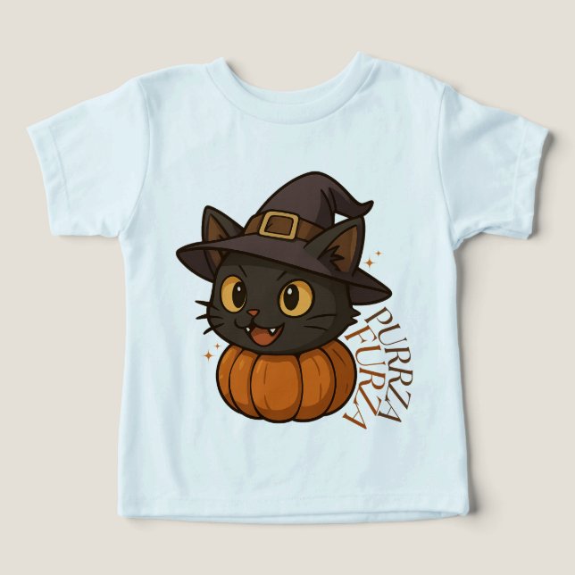 Gata Bruxa Abóbora Purr (Design frontal)
