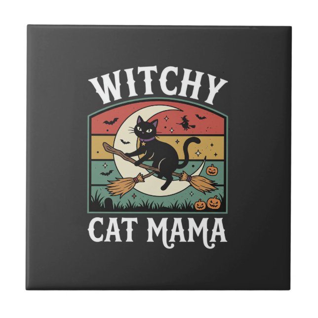 Gata de Halloween Bruxa Mamãe (Frente)