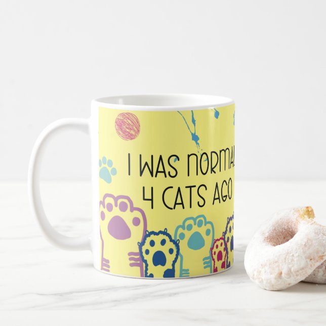 Gata Engraçada Design Café Xícara (Com Donut)