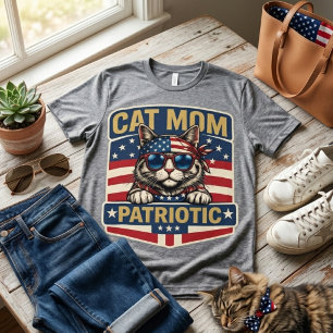 Gata Mãe Patriótica Orgulhosa Gráfica da Bandeira 