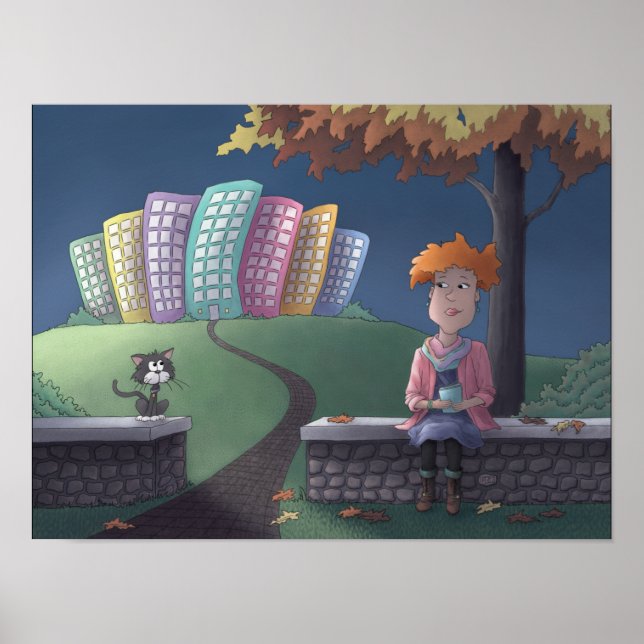 Gata no parque Poster (Frente)