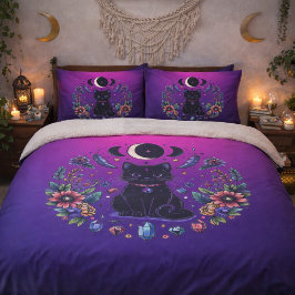 Gata Preta Celestial Mística Rosa Roxo