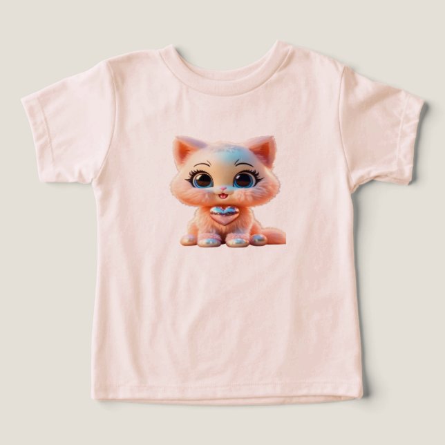 Gatinho bebê de pérola 3D fofo (Design frontal)