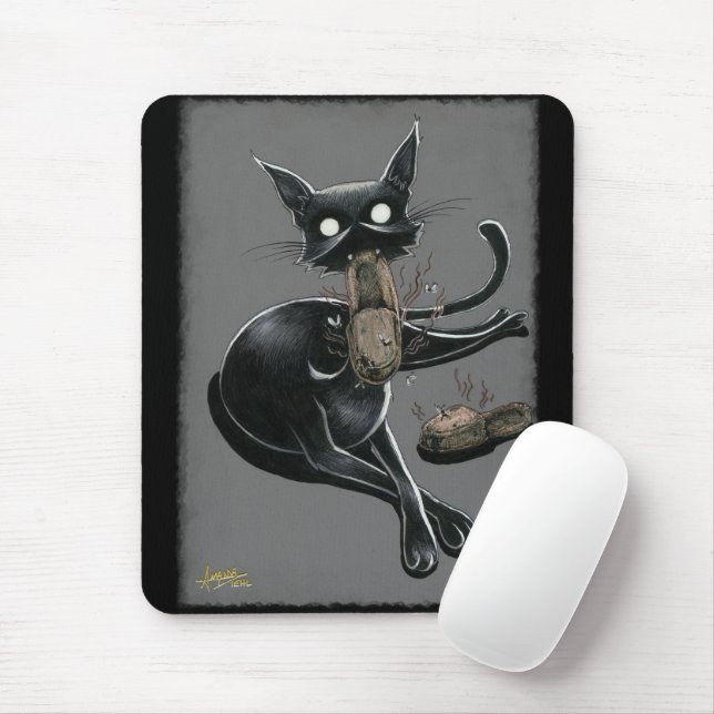 Gatinho Boi Come Slippers Mouse Pad (Com mouse)