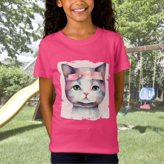 Gatinho bonito Com Camisa T Arco Rosa (Criador carregado)