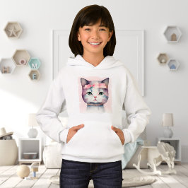 Gatinho bonito com capuz de Arco rosa