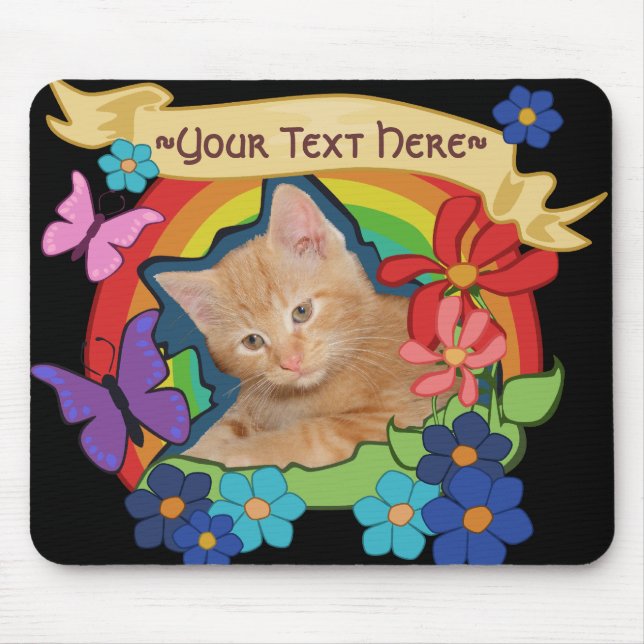 Gatinho bonito com rolo Mousepad (Frente)