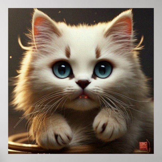 Gatinho bonito, gatinho castanho-claro, poster (Frente)