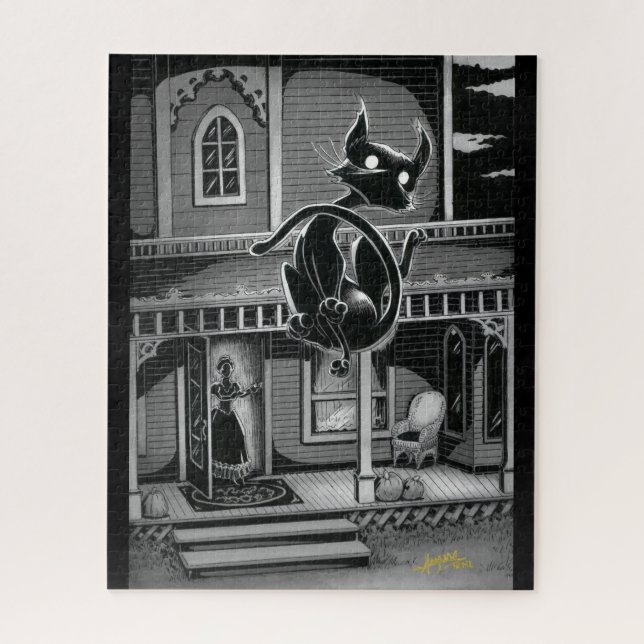 Gatinho Boo Vai Voando Quebra-cabeça (Vertical)