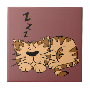 Gatinho Cat Nap Azulejo Cerâmico Pequeno