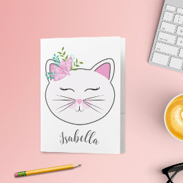 Gatinho Com Borboleta Rosa Personalizado