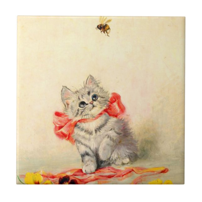 Gatinho com Fita Vermelha (Frente)