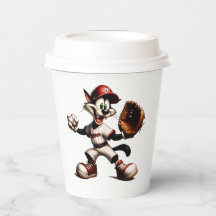 Gatinho De Beisebol Enrola Para Cima