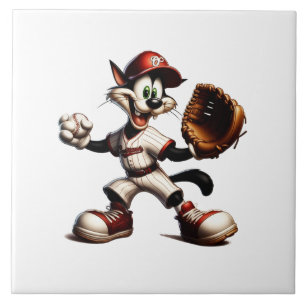Gatinho De Beisebol Enrola Para Cima