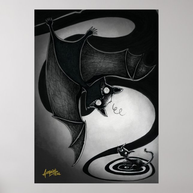 Gatinho de boo com Poster de bat Tony (Frente)