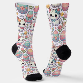 Gatinho de Gato de Páscoa Kawaii, Meias de Gato e