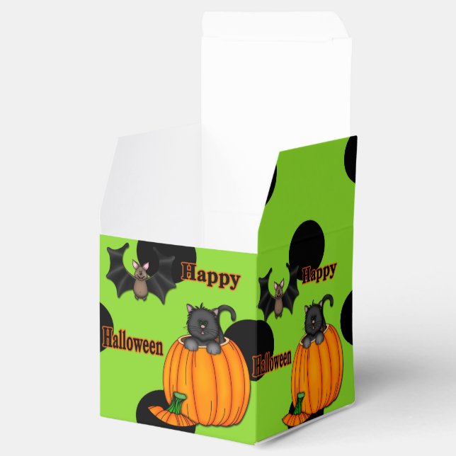 Gatinho De Halloween, Caixas De Favor Bat Square (Aberto)