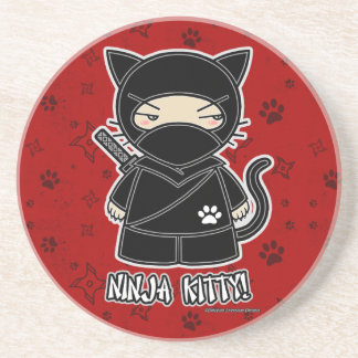 Gatinho de Ninja! Porta copos do vermelho de