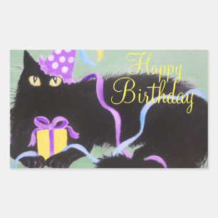 Gatinho do aniversário, etiqueta