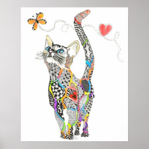 Gatinho do arco-íris 20" x 16" poster (você pode