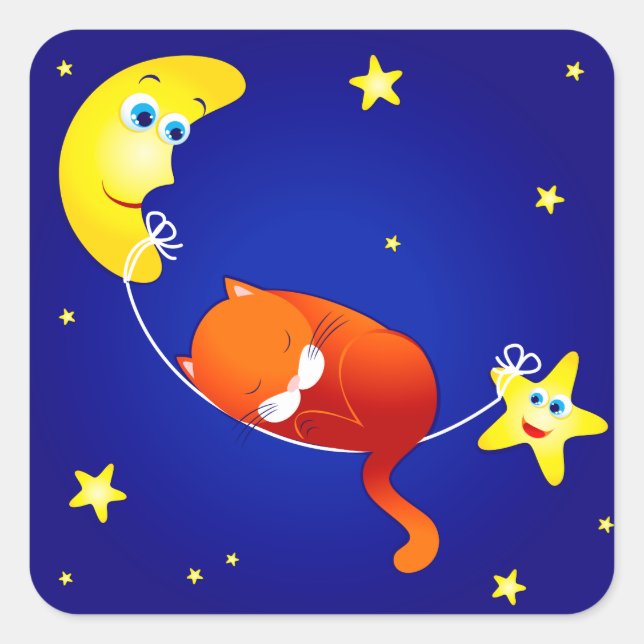 Gatinho dormindo, adesivo (Frente)