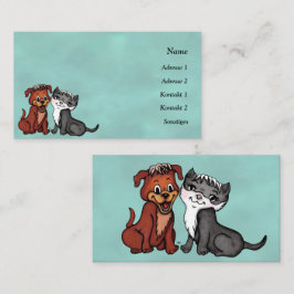 Gatinho e Cartão de visita de puppy