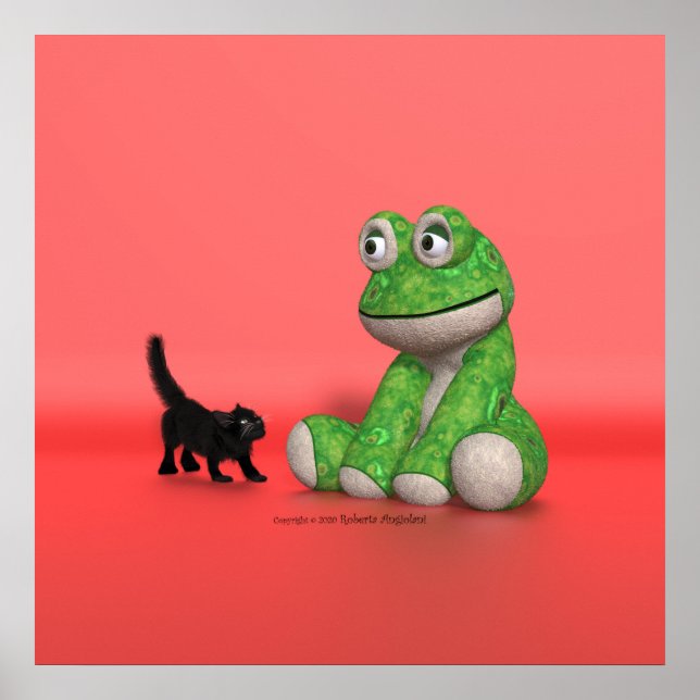 Gatinho e poster sapo (Frente)