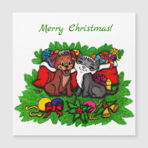 Gatinho e puppy, XMas feliz