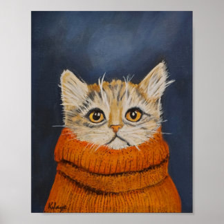 Gatinho Em Uma Suéter - Impressão de Arte Fina par