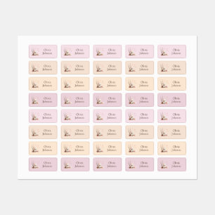 Gatinho Fofo Personalizado com Etiquetas de Nome d