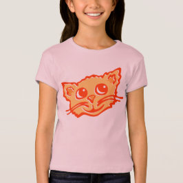 Gatinho / gata rosto bonitinho e feliz camiseta de