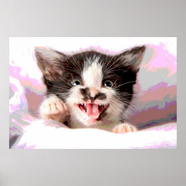 Gatinho Irritado com Efeito Poster