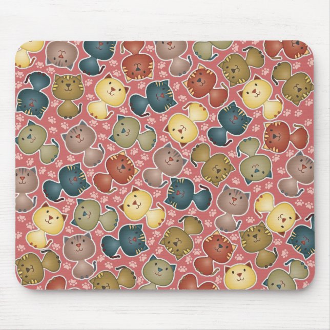 Gatinho Kats Mousepad cor-de-rosa (Frente)