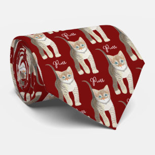 Gatinho Listrado Com Gravata Marrom Texto