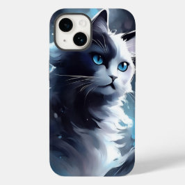 Gatinho Místico Preto e Branco | Gato Aquarela