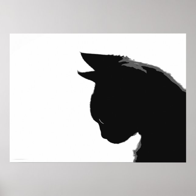 Gatinho Mitzi: Poster de Gato Negro e Branco (Frente)