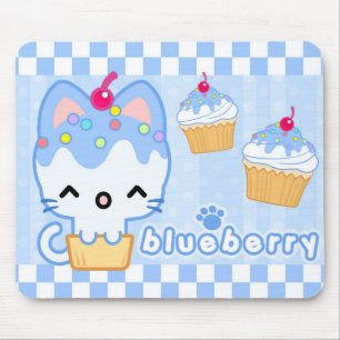 Gatinho Mousepad do cupcake do mirtilo
