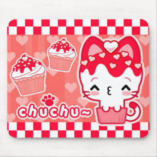 Gatinho Mousepad do cupcake dos namorados