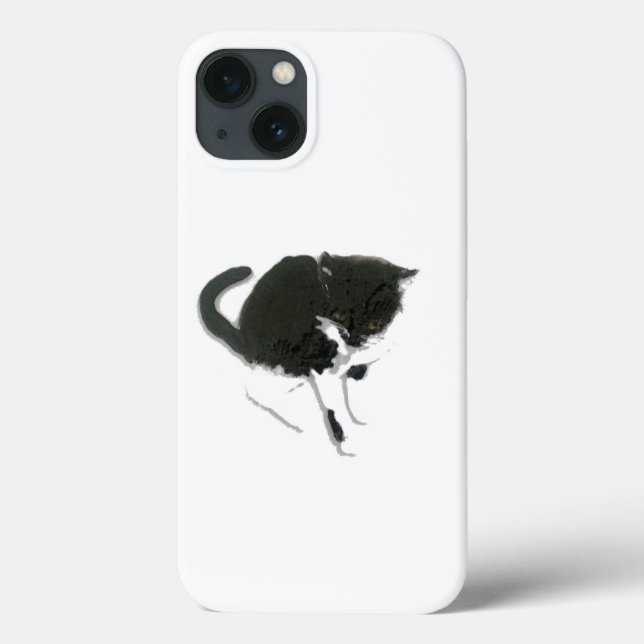 Gatinho pintando preto e branco (Verso)